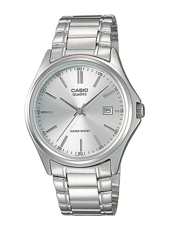 Casio Enticer Analog Watch for Men with Metal Band, Water Resistant, MTP1183A-7A, Silver
