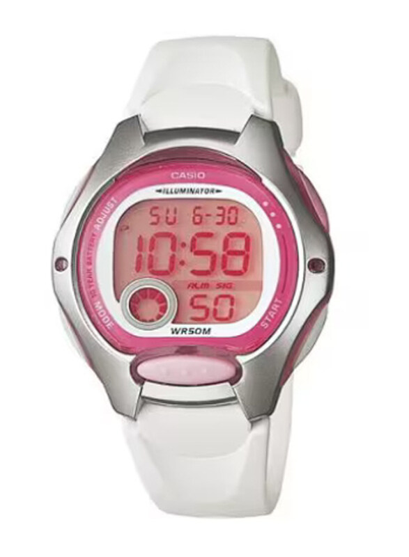 

Casio Standard Digital Watch for Women with Resin Band, Water Resistant, LW-200-7AVDF, White-Pink