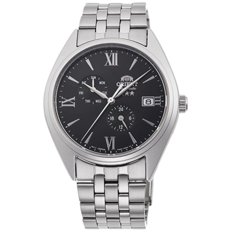 

Orient Analog Watch for Men with Stainless Steel Band, Water Resistant and Chronograph, OW-RAAK0504B, Silver-Black