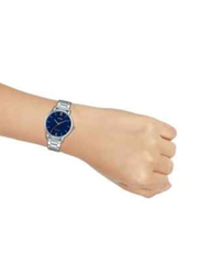 Casio Analog Watch for Women with Stainless Steel Band, Water Resistant, Ltp-vt01d-2b2udf, Silver-Blue