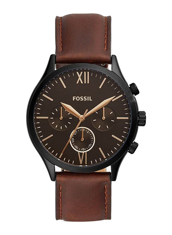 

Fossil Analog Watch for Men with Leather Band, BQ2453, Brown
