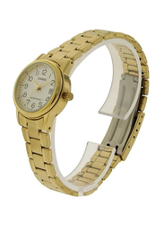 Casio Dress Analog Watch for Women with Stainless Steel Band, Water Resistant, LTP-V002G-7B2, Gold-White