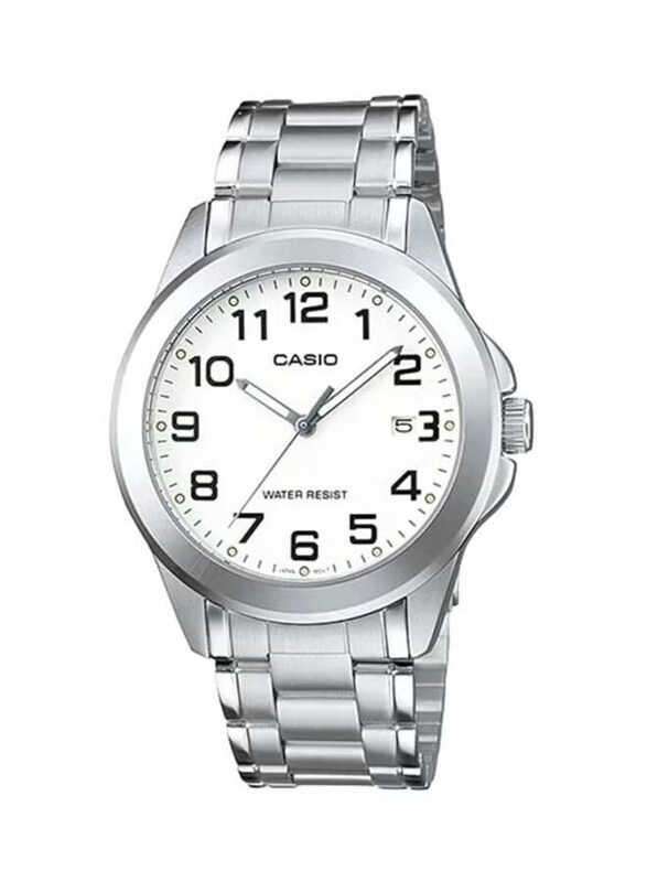 

Casio Enticer Analog Watch for Women with Stainless Steel Band, Water Resistant, LTP-1215A-7B2, Silver-White