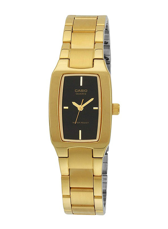 Casio Formal Analog Watch for Women with Stainless Steel Band, Water Resistant, LTP1165N-1C, Gold-Black