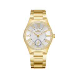 Imperial Analog Watch for Women with Stainless Steel Band, Water Resistant, GZ8667L, Gold-White