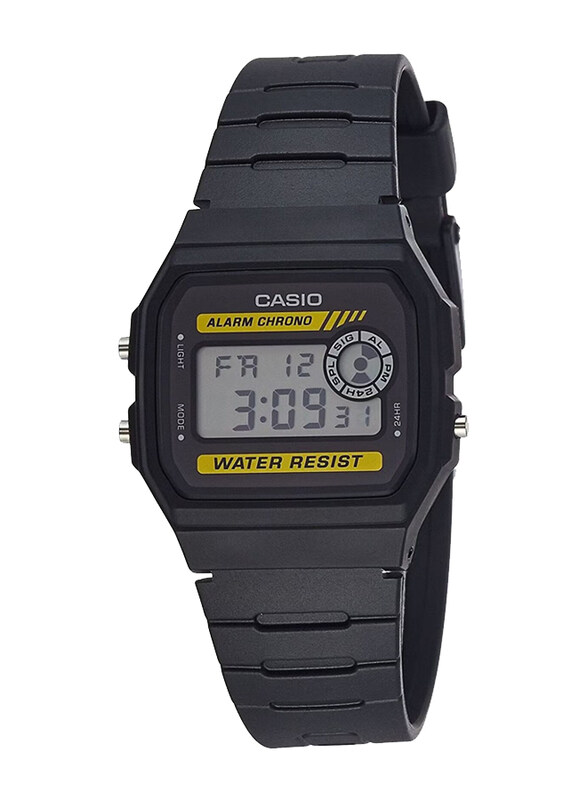 

Casio Digital Watch for Men with Silicone Band, Water Resistant, F-94WA-9DG, Black