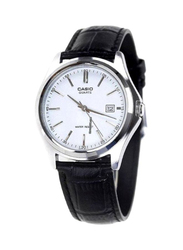 Casio Enticer Analog Watch for Women with Leather Band, Water Resistant, LTP-1183E-7ADF, Black-White