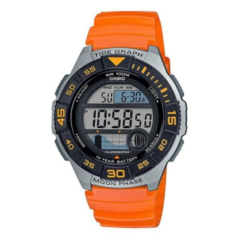 

Casio Youth Digital Watch for Men with Resin Band, Water Resistant, WS-1100H-4AVDF, Orange-Transparent