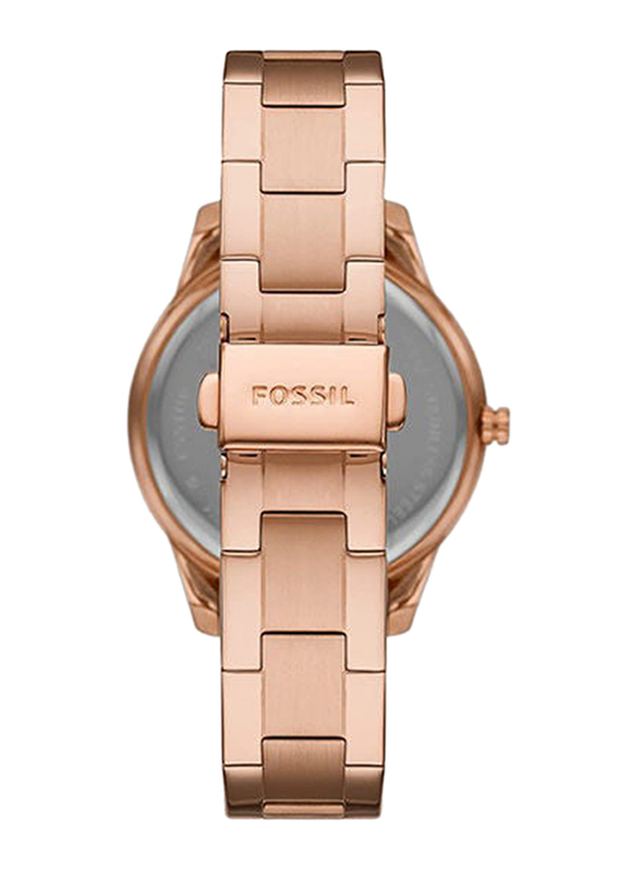 Fossil Analog Watch for Women with Stainless Steel Band, Water Resistant & Chronograph, ES5106, Rose Gold
