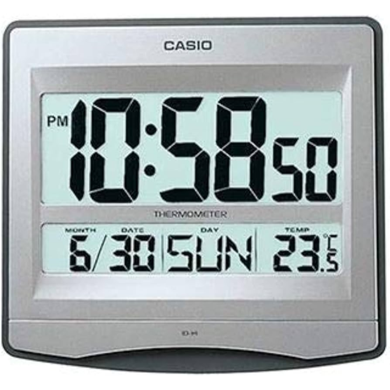 

Casio Digital Alarm Table Clock, ID-14S-8DF, Silver