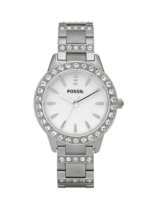 

Fossil Jesse Analog Watch for Women with Stainless Steel Band, ES2362, Silver-White