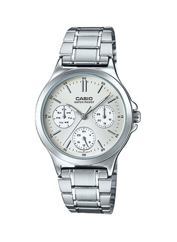 

Casio Dress Timepiece Analog Watch for Men with Stainless Steel Band, Water Resistant and Chronograph, LTP-V300D-7AUDF, Silver