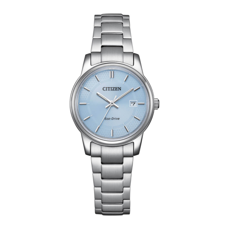 

Citizen Analog Watch for Women with Stainless Steel Band, Water Resistant, EW2318-73L, Silver-Blue