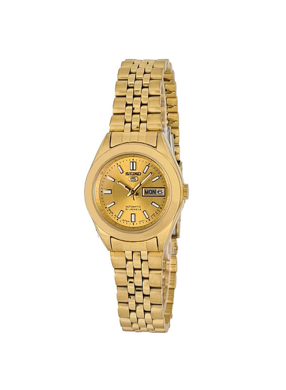 

Seiko Analog Watch for Women with Stainless Steel Band, Water Resistant, SYMH54J, Gold