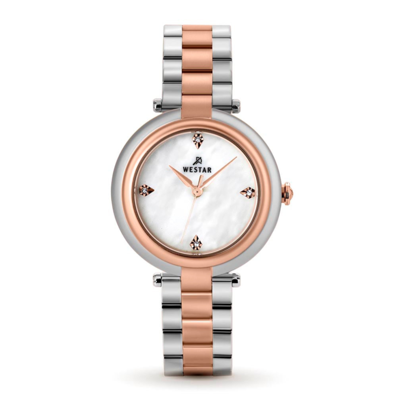 

Westar Analog Watch for Women with Stainless Steel Band, Water Resistant, 00154SPN611, Multicolour-White Mother Of Pearl