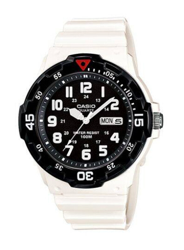 

Casio Youth Series Analog Watch for Men with Resin Band, Water Resistant, MRW-200HC-7BVDF, White-Black