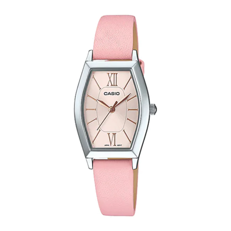 

Casio Analog Watch for Women with Leather Band, Water Resistant, LTP-E167L-4ADF, Pink-Beige