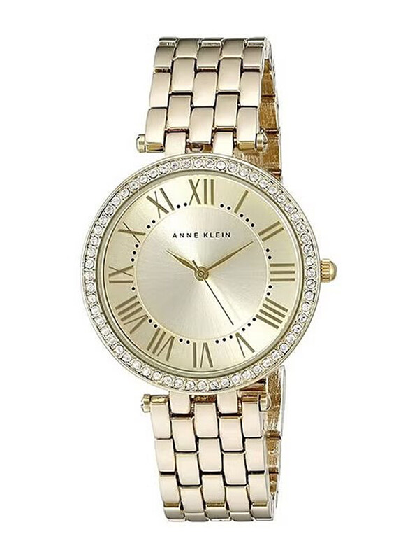 

Anne Klein Analog Watch for Women with Stainless Steel Band, 2230CHGB, Gold