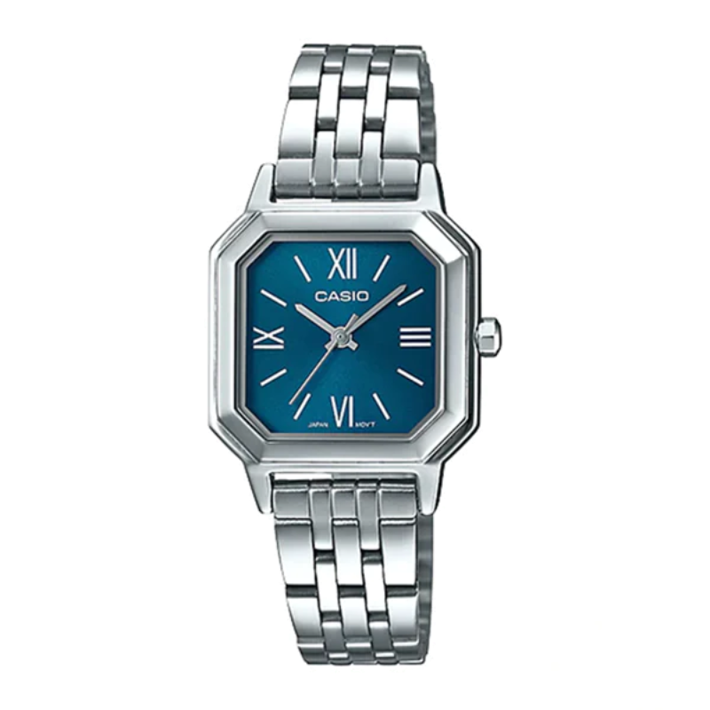 

Casio Analog Watch for Women with Stainless Steel Band, Water Resistant, LTP-E169D-2BDF, Silver-Teal