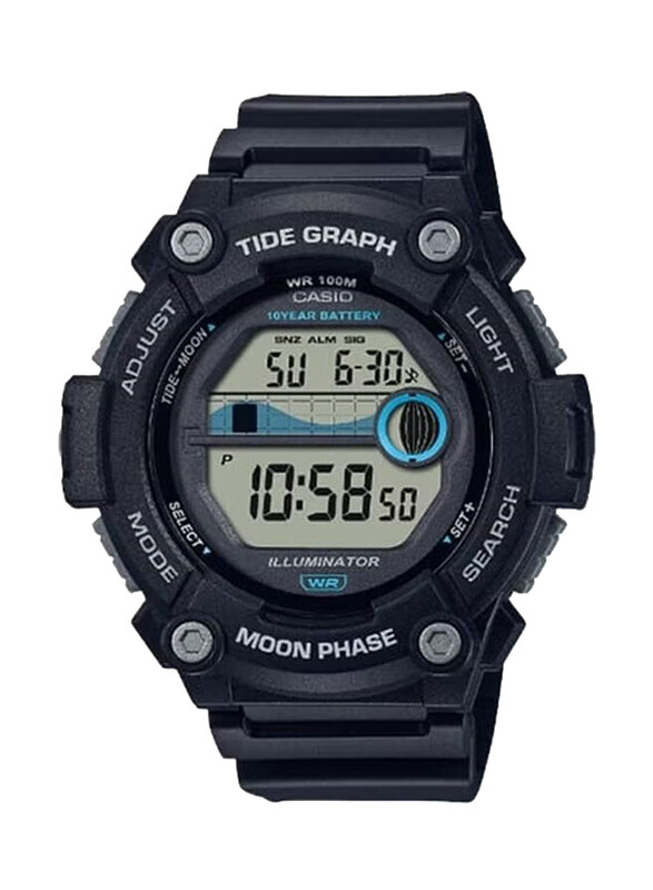 

Casio Digital Wrist Watch for Men with Resin Band, Water Resistant, WS-1300H-1AVDF, Black-Grey