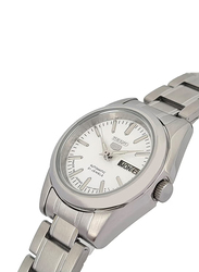 Seiko Analog Watch for Women with Metal Band with Day & Date Display, SYMK13J1, Silver-White