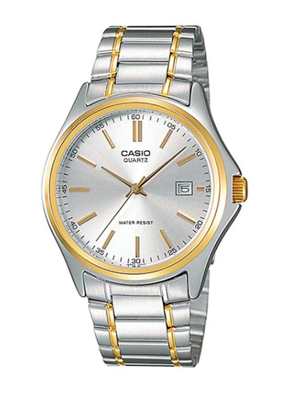 Casio Analog Watch for Men with Stainless Steel Band, Water Resistant, MTP-1183G-7ADF, Silver/Gold-Silver