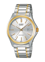 Casio Analog Watch for Men with Stainless Steel Band, Water Resistant, MTP-1183G-7ADF, Silver/Gold-Silver