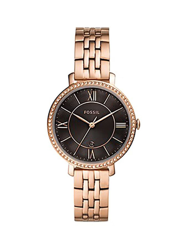 

Fossil Analog Watch for Women with Stainless Steel Band, Water Resistant, ES4723, Rose Gold-Black