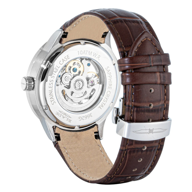 Blade Sempre Analog Watch for Men with Leather Genuine Band, Water Resistant, 3662G1SBO, Brown-Multicolour