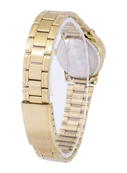 Casio Dress Analog Watch for Women with Stainless Steel Band, Water Resistant, LTP-V002G-7B2, Gold-White