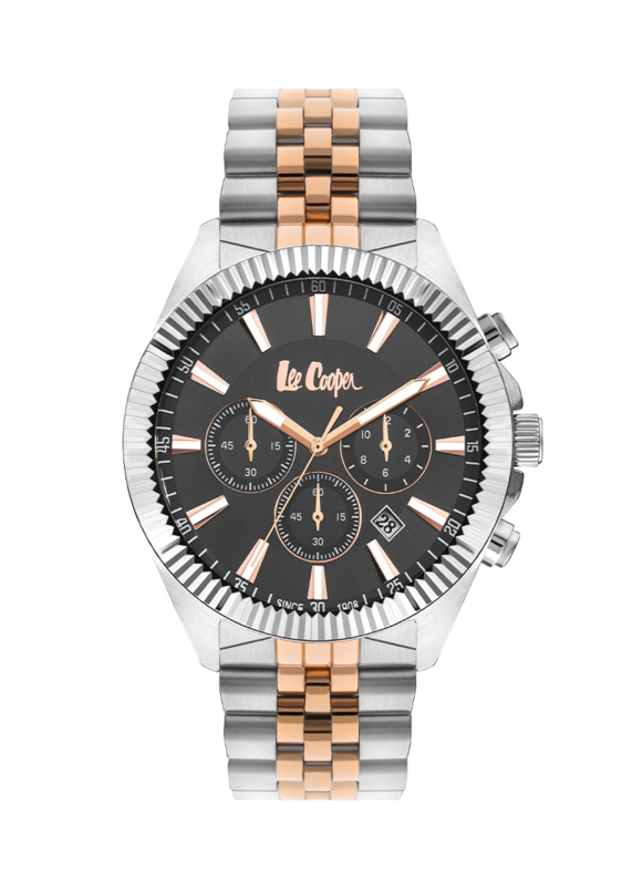 

Lee Cooper Analog Watch for Men with Stainless Steel Band, Water Resistant, LC07838.560, Silver/gold-Grey