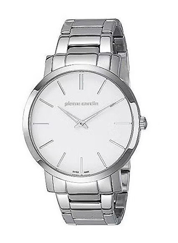 

Pierre Cardin Quartz Formal Analog Watch for Men with Stainless Steel Band, PC107141S05, Silver-White