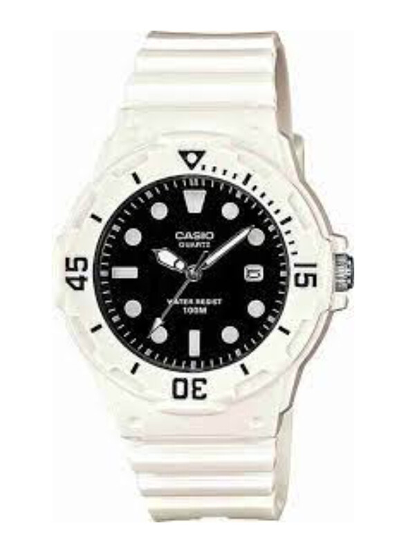 

Casio Pop Series Analog Watch for Women with Resin Band, Water Resistant, LRW-200H-1EVDF, White-Black