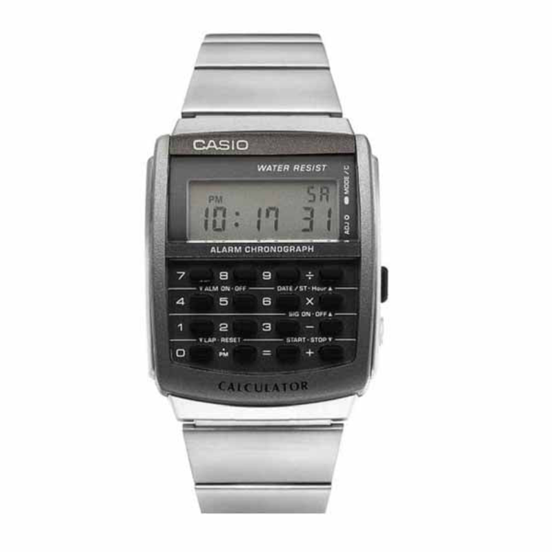 

Casio Vintage Series Digital Watch for Men with Stainless Steel Band, Water Resistant, CA-506-1DF, Silver-Black