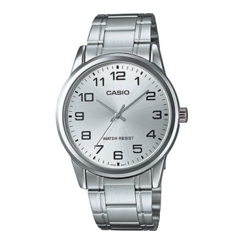 

Casio Enticer Series Analog Watch for Men with Stainless Steel Band, Water Resistant, MTP-V001D-7BUDF, Silver-Silver