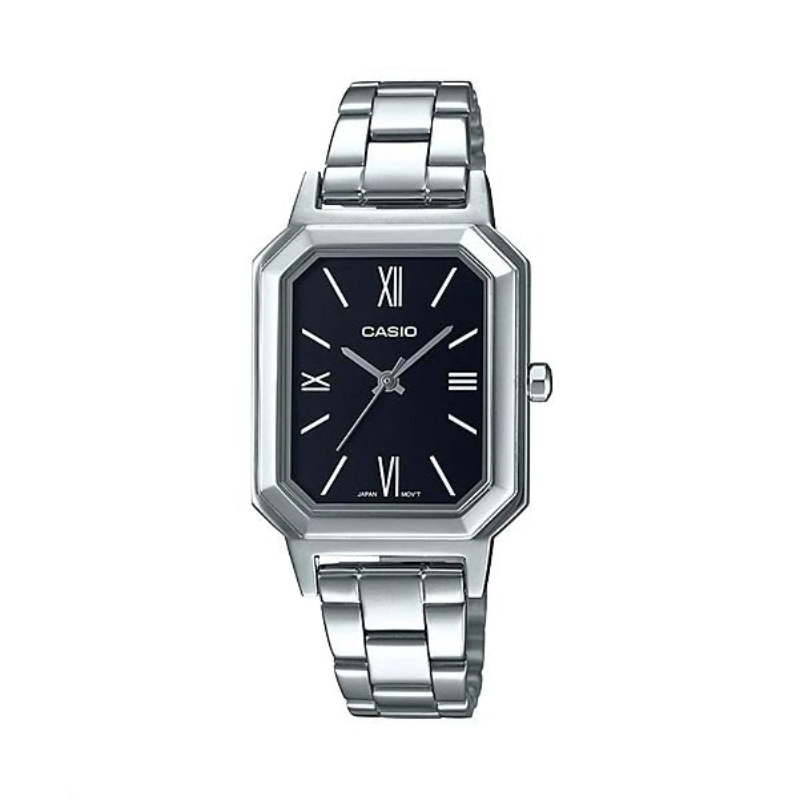 

Casio Analog Watch for Women with Stainless Steel Band, Water Resistant, LTP-E168D-1BDF, Silver-Black