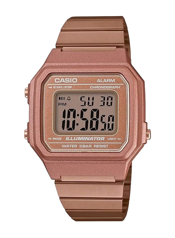 

Casio Vintage Digital Watch for Men with Stainless Steel Band, Water Resistant, B650WC-5ADF, Rose Gold-Transparent
