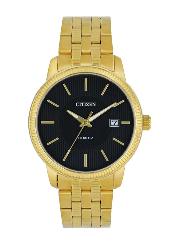 

Citizen With Date Analog Quartz Watch for Men with Stainless Steel Band, Water Resistant, DZ0052-51E, Gold-Black