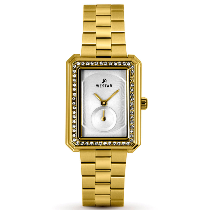 

Westar Analog Watch for Women with Stainless Steel Band, Water Resistant, 00140GPN107, Gold-White