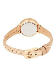 Fossil Jacqueline Analog Wrist Watch for Women with Leather Band, Water Resistant, ES3802, Beige-White