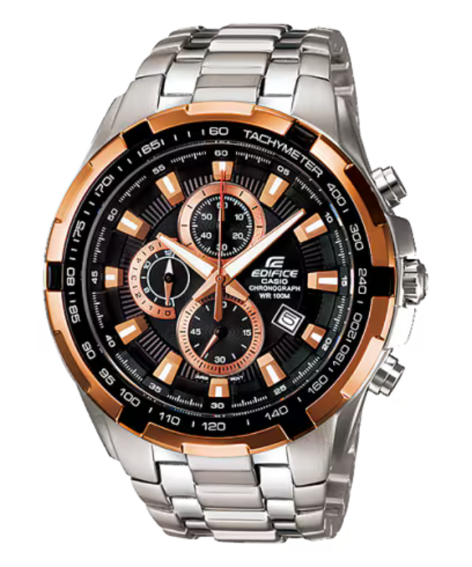 

Casio Edifice Analog Watch for Men with Stainless Steel Band, Water Resistant and Chronograph, EF-539D-1A5V, Silver-Multicolour