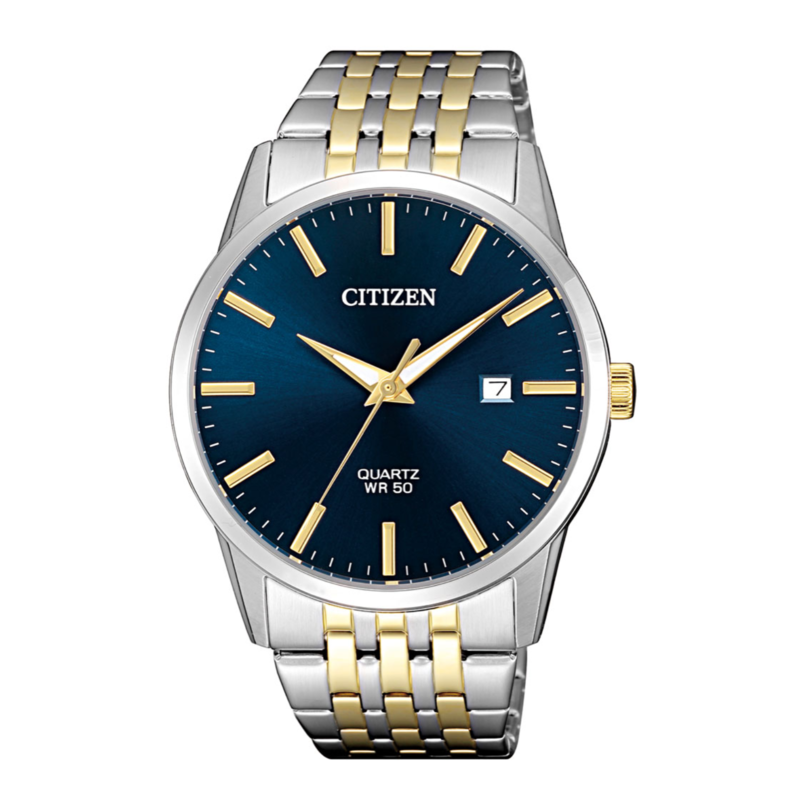 

Citizen Analog Watch for Men with Stainless Steel Band, Water Resistant, BI5006-81L, Silver/gold-Black