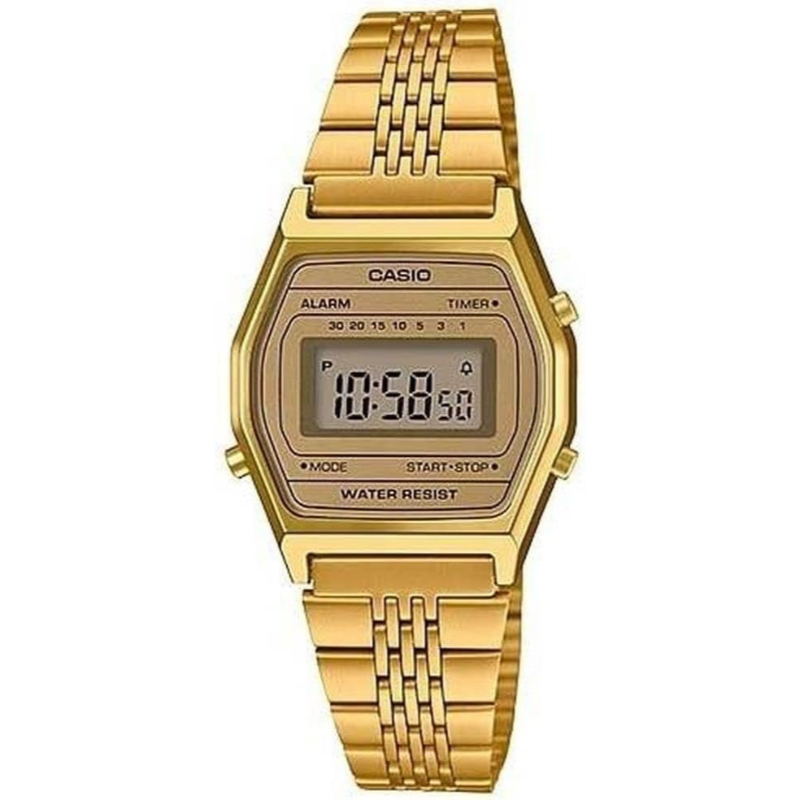 

Casio Vintage Series Digital Unisex Watch with Stainless Steel Band, Water Resistant, LA690WGA-9DF, Gold-Gold