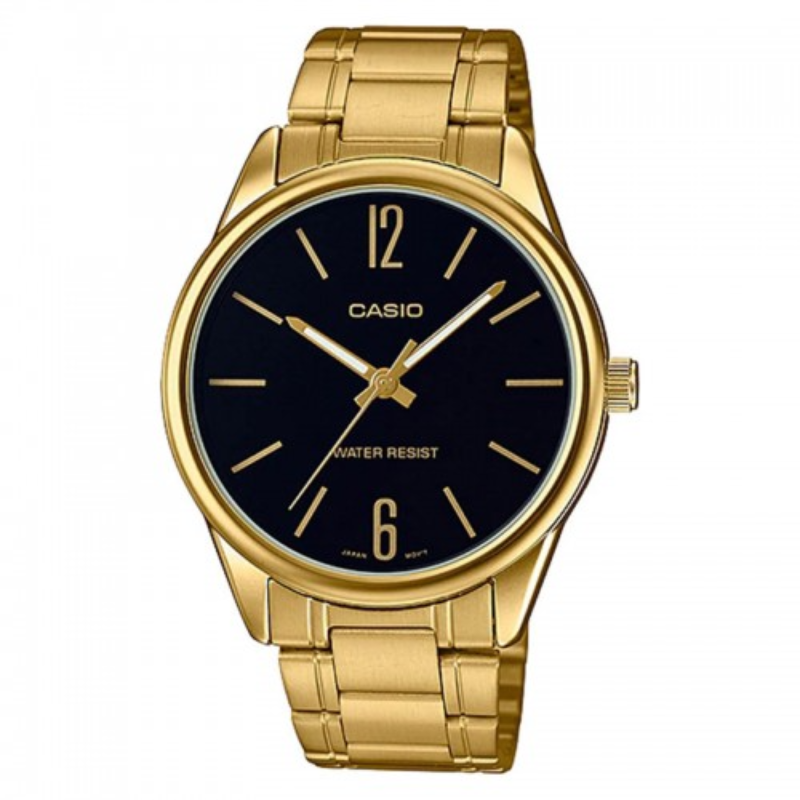 

Casio Enticer Series Analog Watch for Men with Stainless Steel Band, Water Resistant, MTP-V005G-1BUDF, Gold-Black