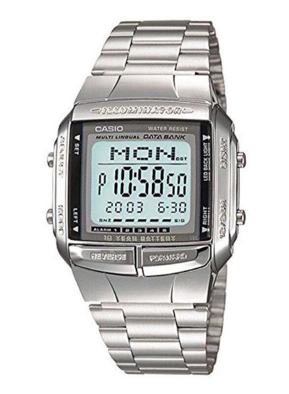 

Casio Vintage Series Digital Watch for Men with Stainless Steel Band, Water Resistant, DB360-1A, Grey-Silver