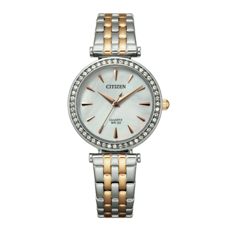 

Citizen Analog Watch for Women with Stainless Steel Band, Water Resistant, ER0216-5GD, Silver/gold-Silver