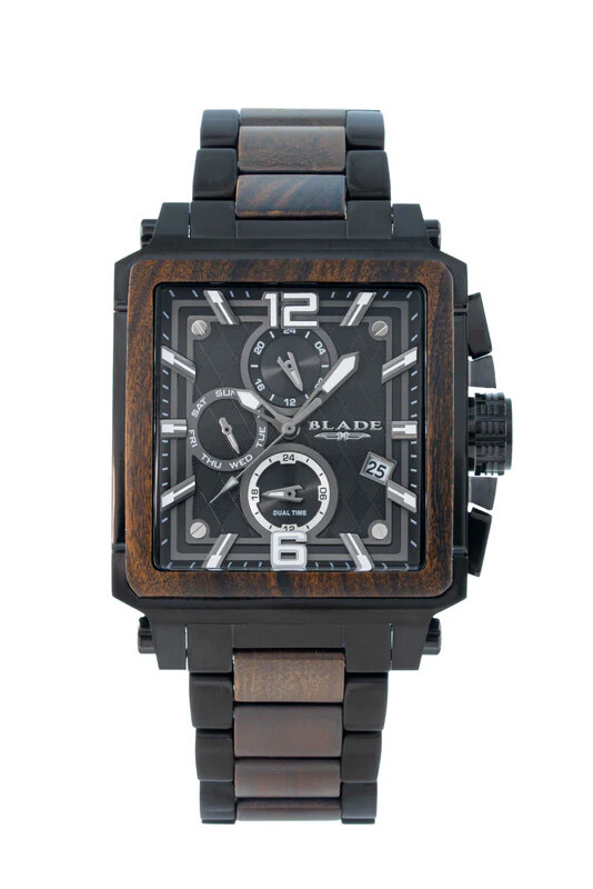 

BLADE Vertex Limited Edition Wood Noir 3689G2WNNN SS Case & SS/ Wooden Band Multifunction Men's Watch