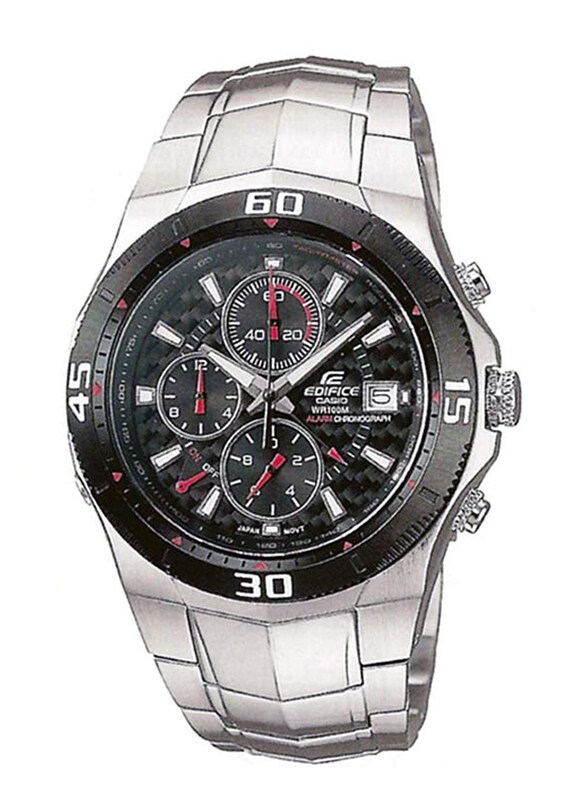 

Casio Edifice Analog Watch for Men with Stainless Steel Band, Water Resistant and Chronograph, EF514SP-1A, Silver-Black