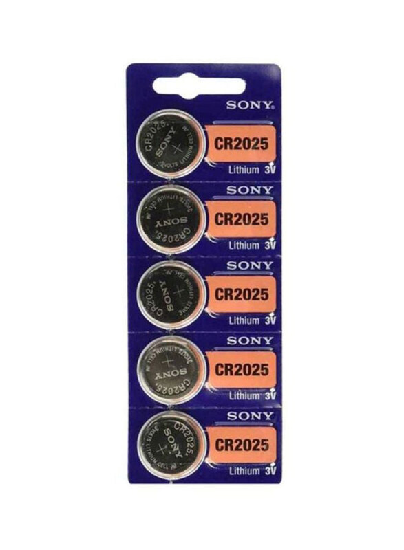 

Sony Coin Lithium Battery, CR2025, 5 Pieces, Black