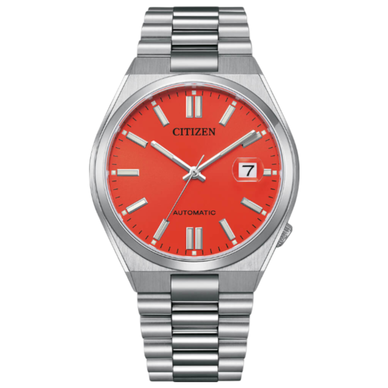 

Citizen Analog Watch for Men with Stainless Steel Band, Water Resistant, NJ0158-89W, Silver-Red